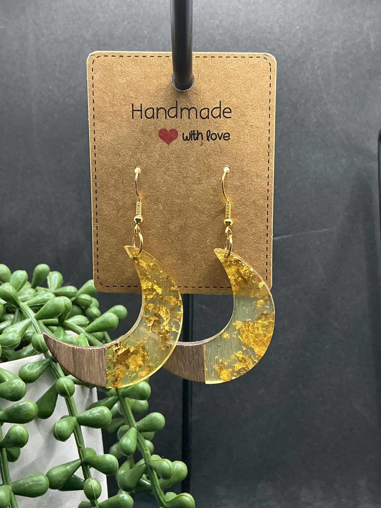 Glitter moon earrings