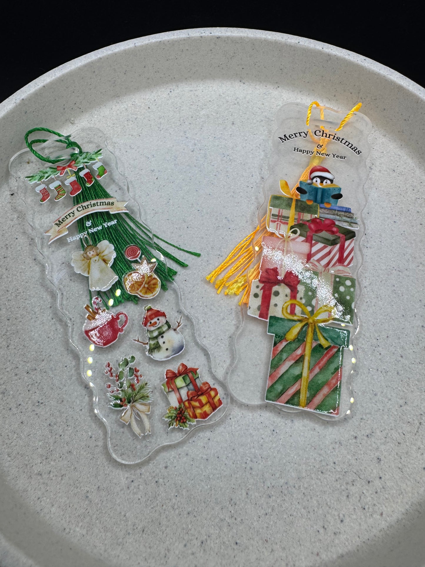 Christmas clear bookmarks