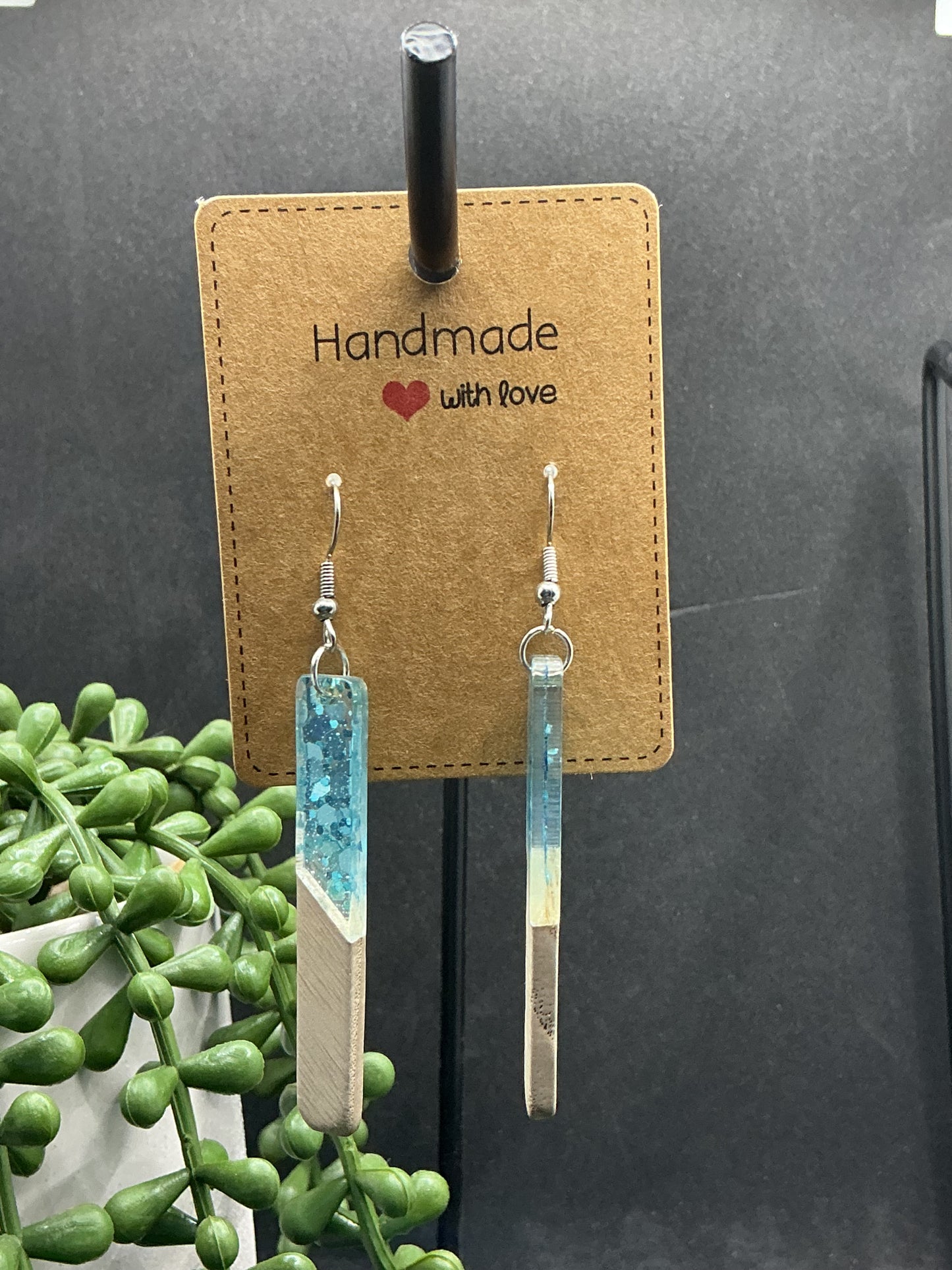Glitter wood earrings