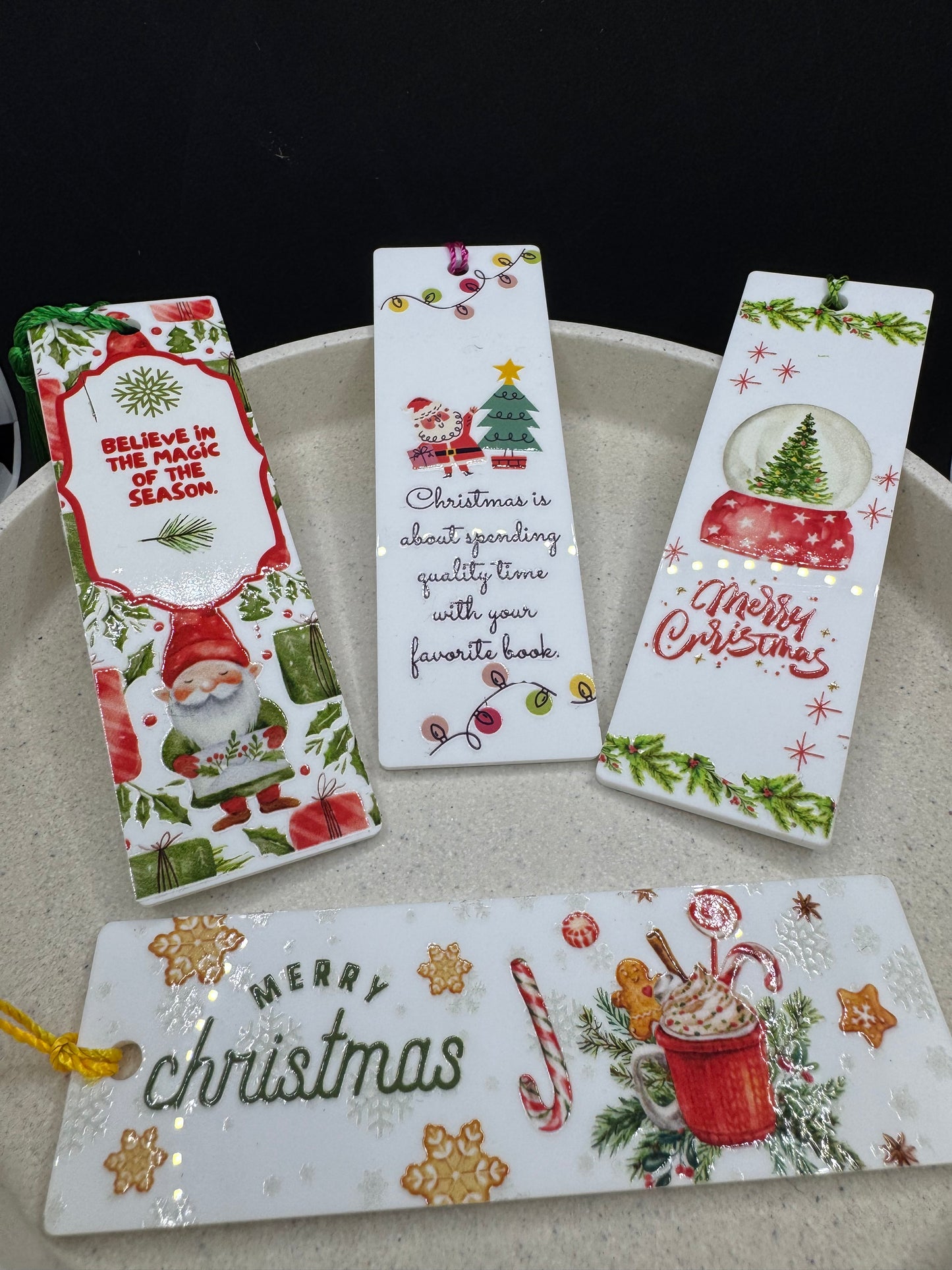 Christmas White Rectangle bookmarks