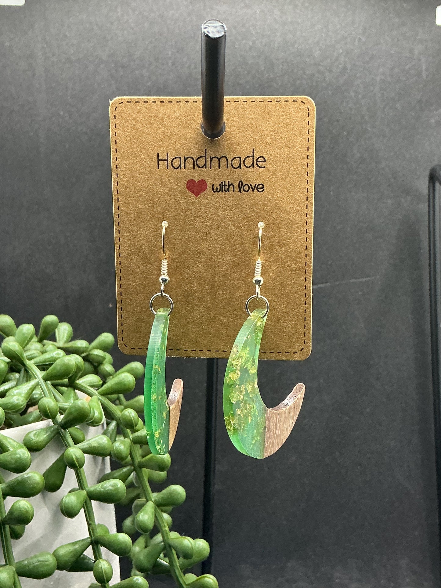 Glitter moon earrings