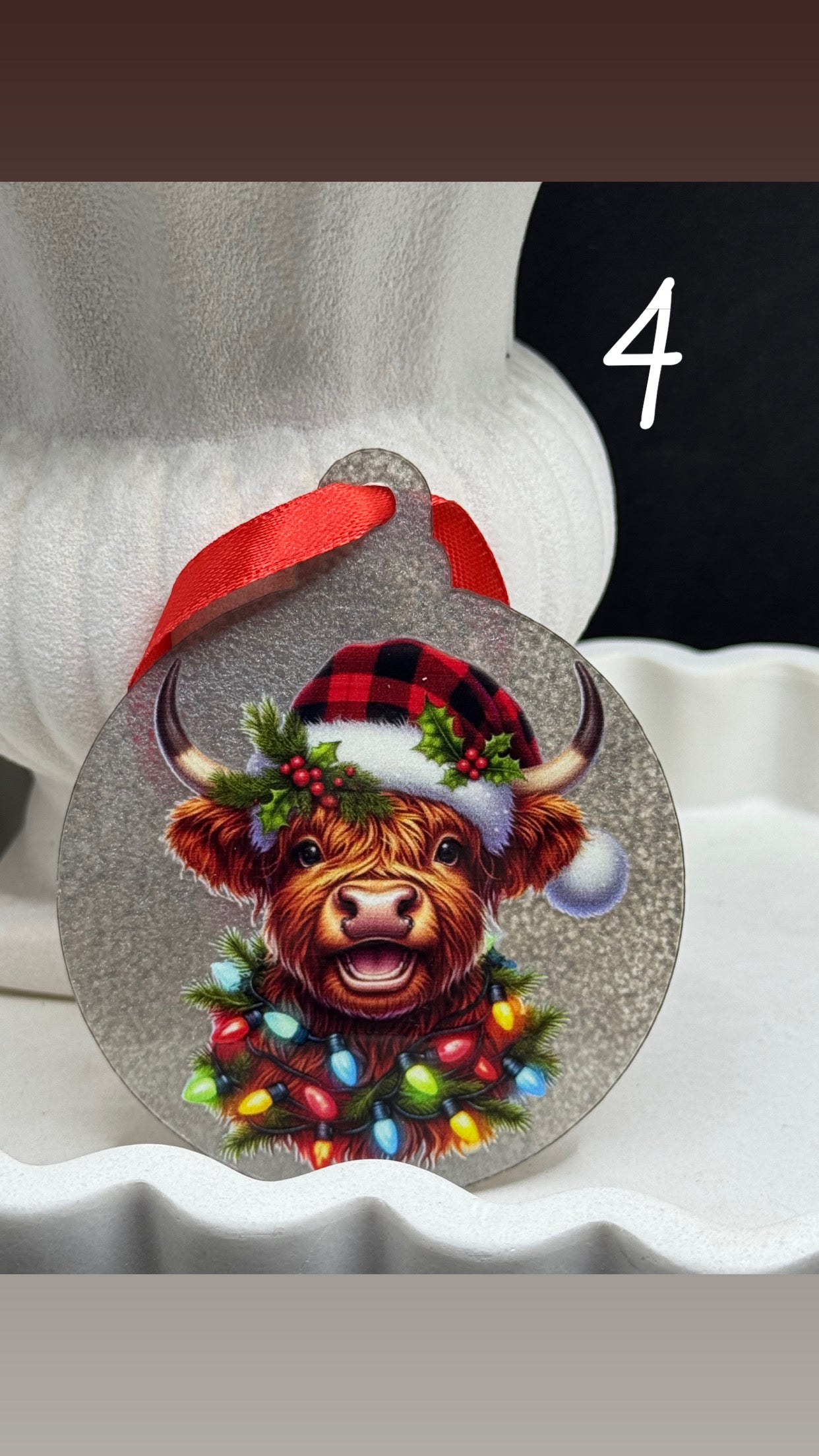 Highland Cow Christmas Ornaments