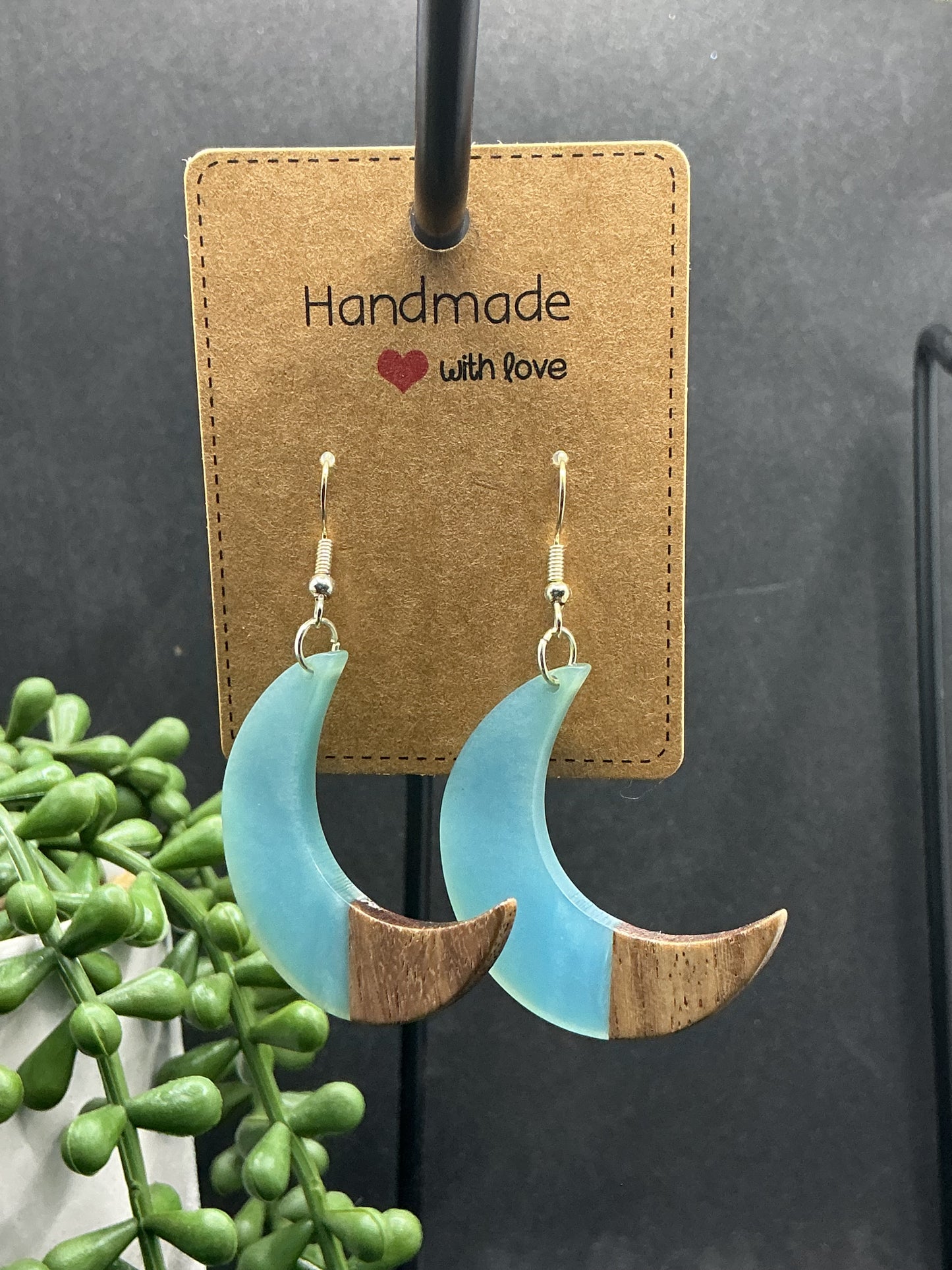 Glitter moon earrings