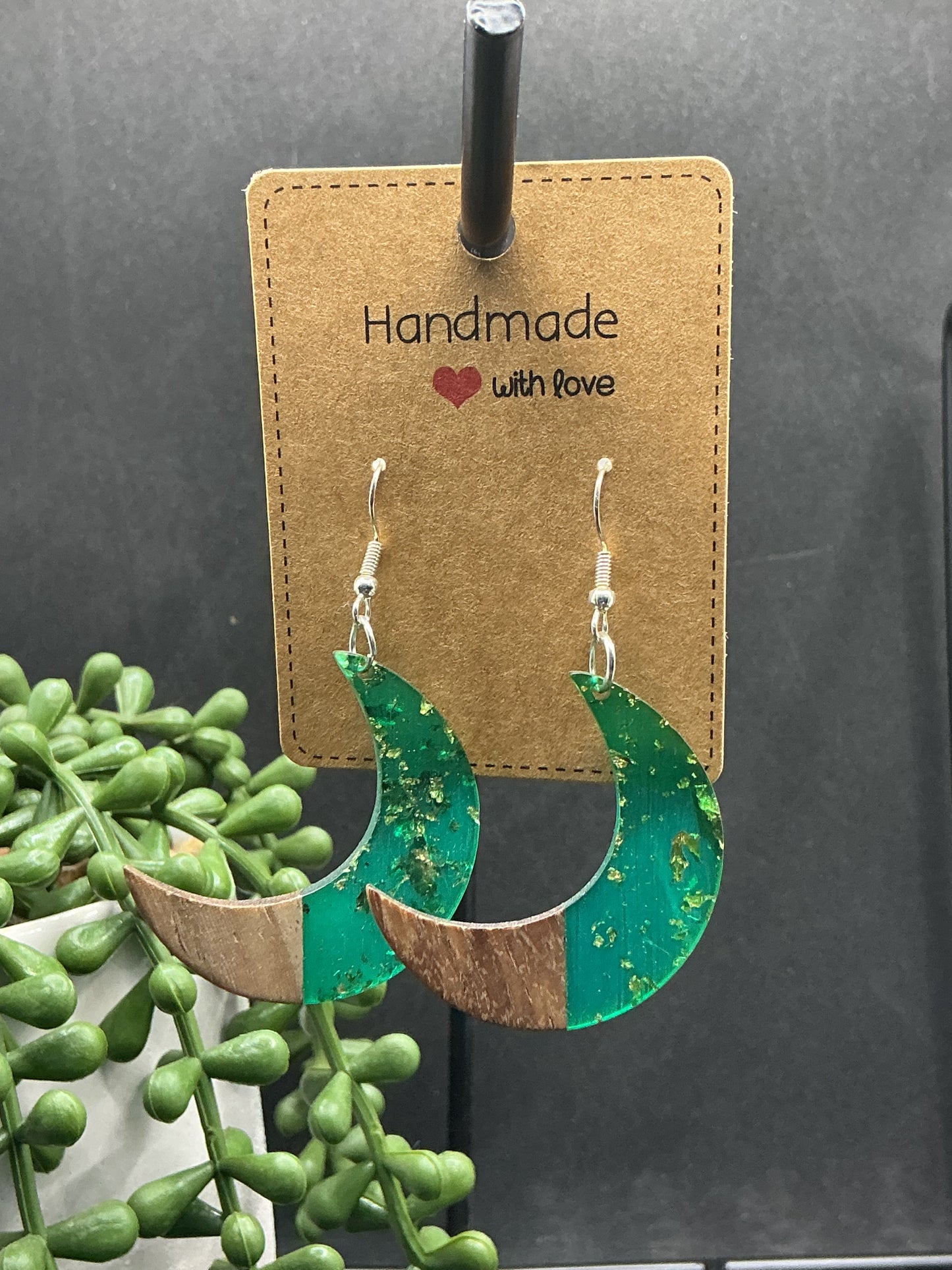 Glitter moon earrings