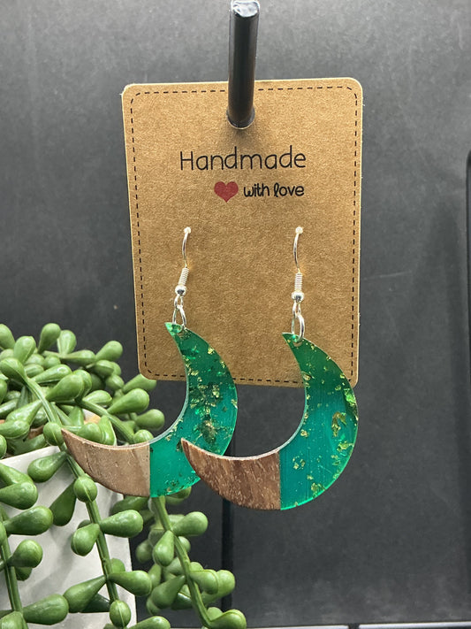 Glitter moon earrings