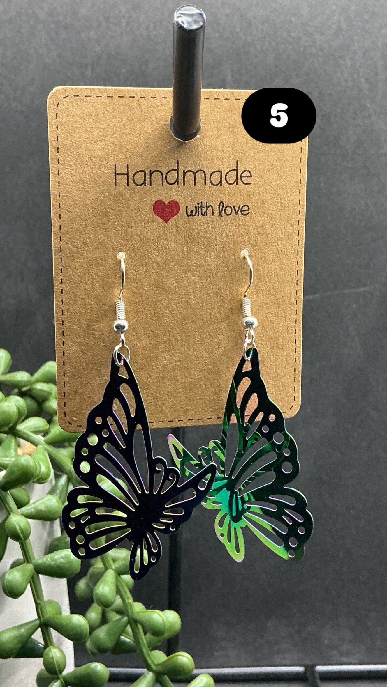 Metal butterfly earrings