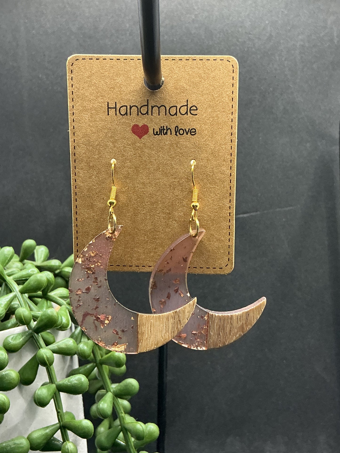 Glitter moon earrings