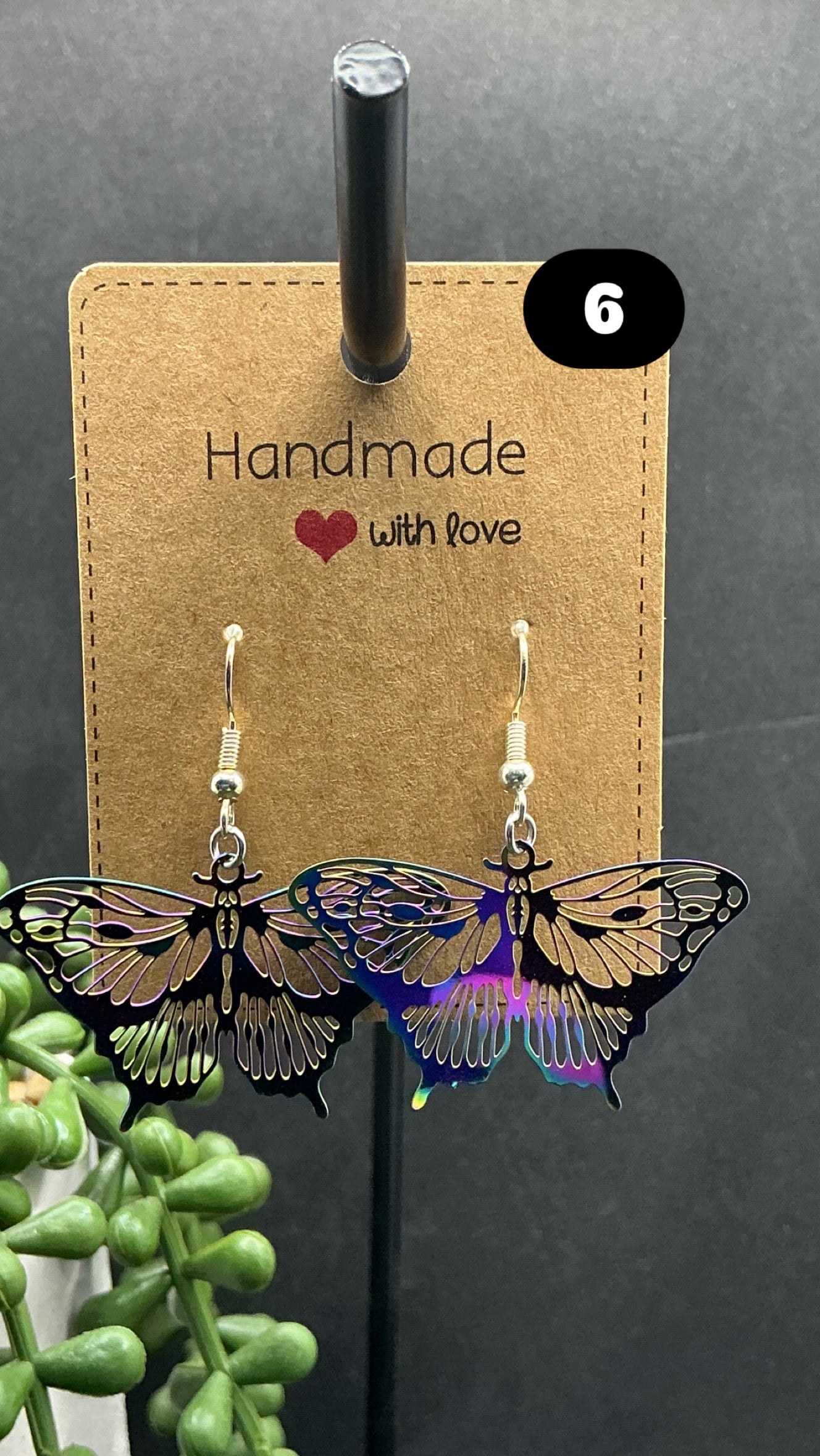Metal butterfly earrings