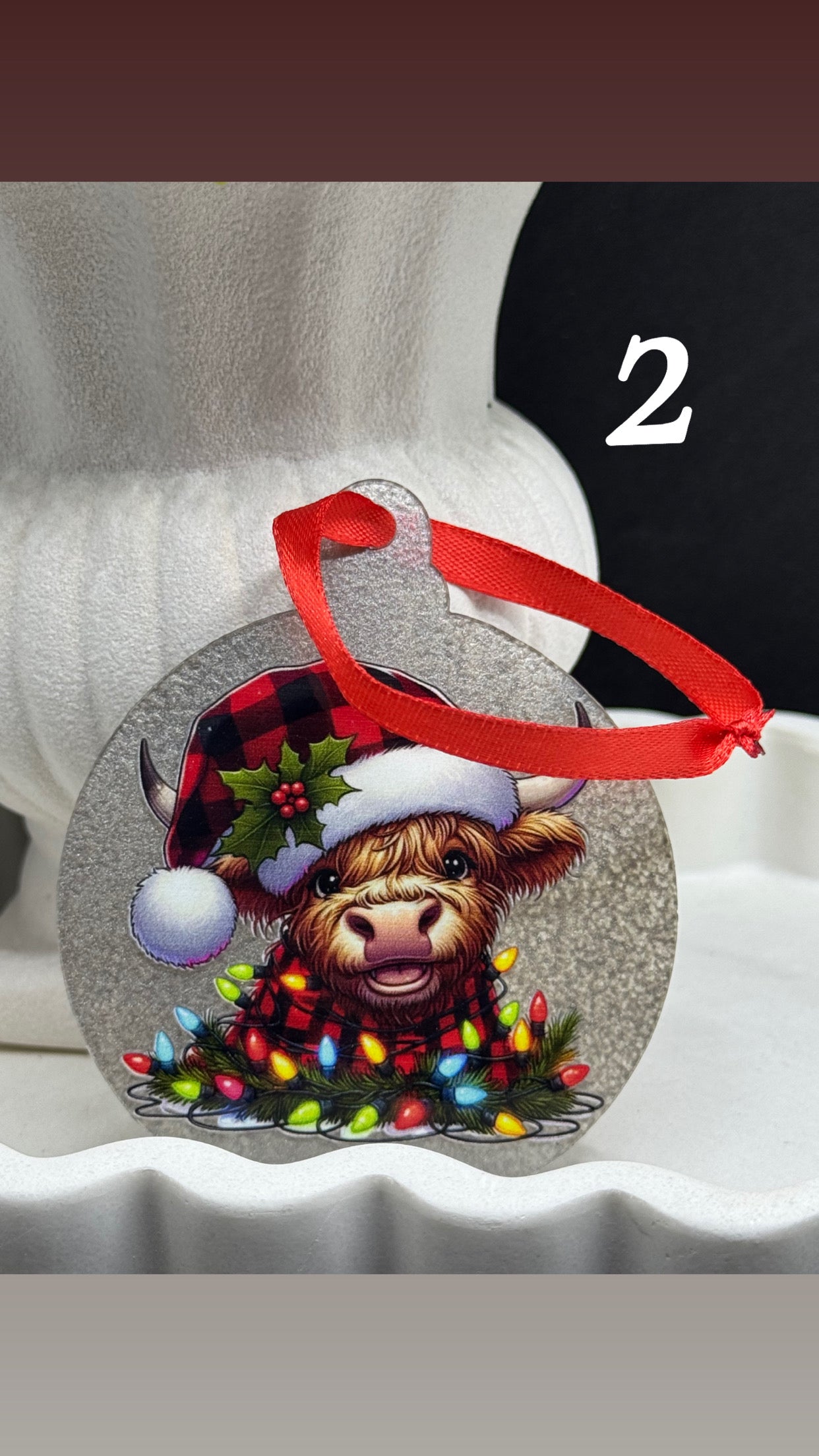 Highland Cow Christmas Ornaments