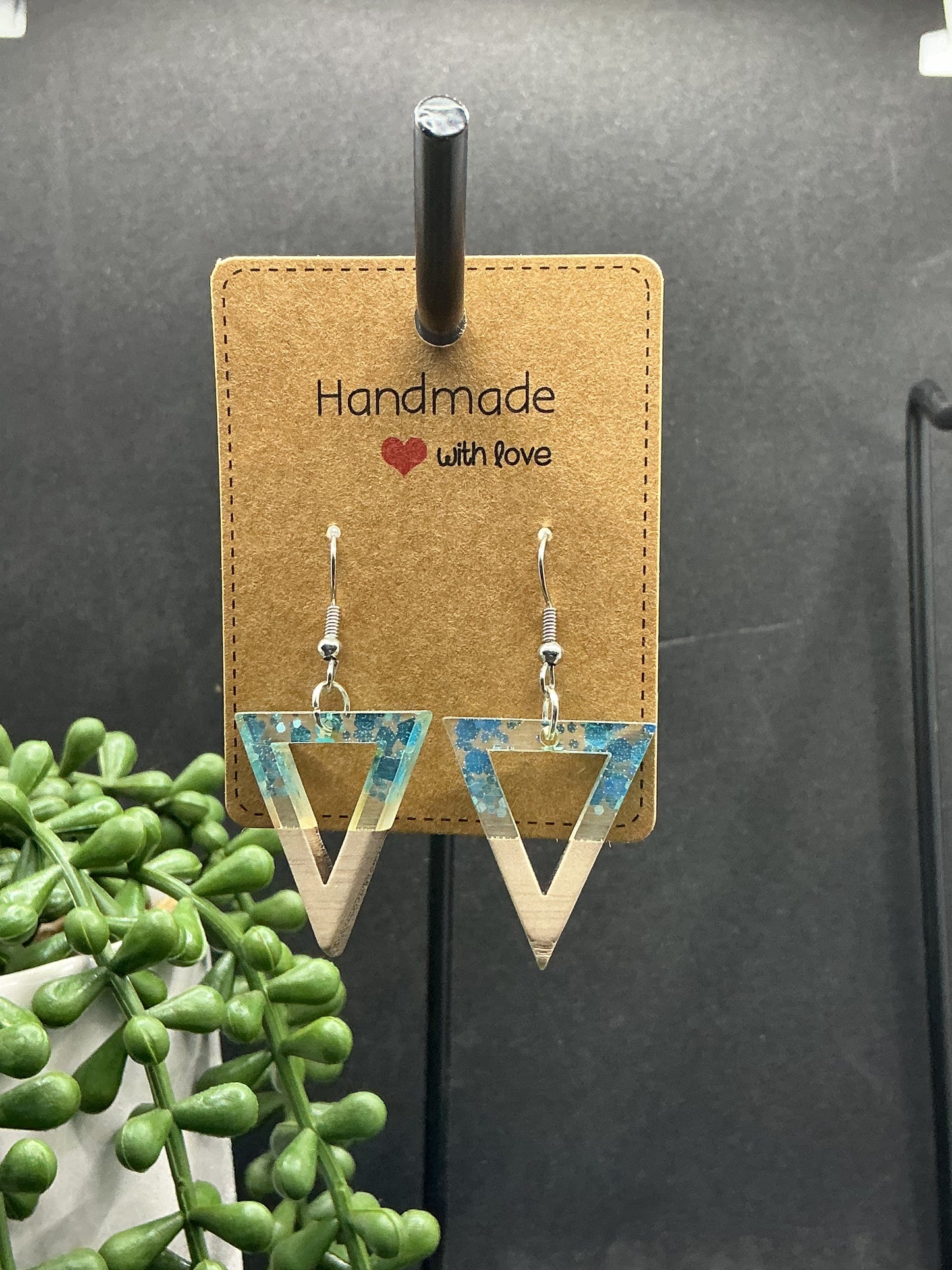 Glitter wood earrings